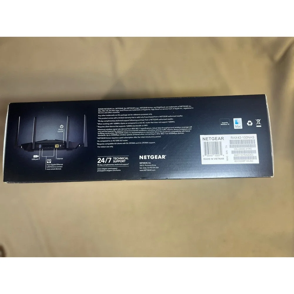 Netgear Nighthawk AX5 AX4200 5-Stream WiFi 6 Router RAX42 Black - Picture 3 of 8